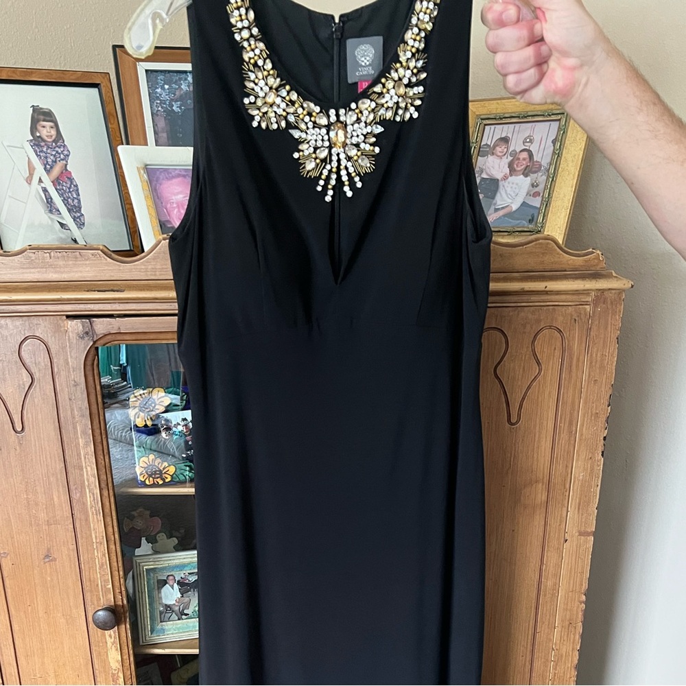 Vince Camuto black long formal gown worn once.